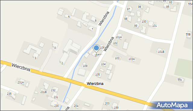 Wierzbna, Wierzbna, 107, mapa Wierzbna