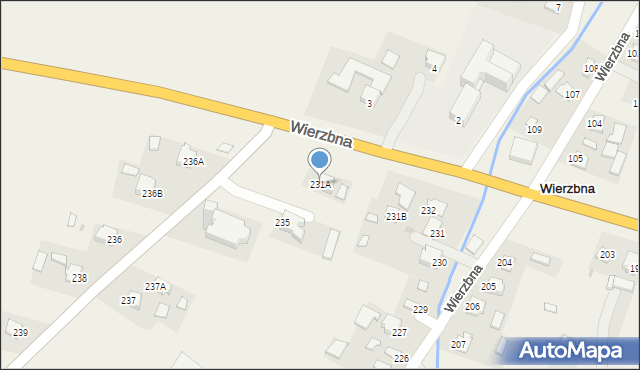 Wierzbna, Wierzbna, 231A, mapa Wierzbna