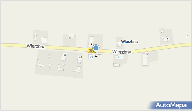 Wierzbna, Wierzbna, 22, mapa Wierzbna