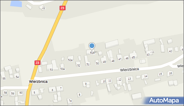 Wierzbnica, Wierzbnica, 51A, mapa Wierzbnica