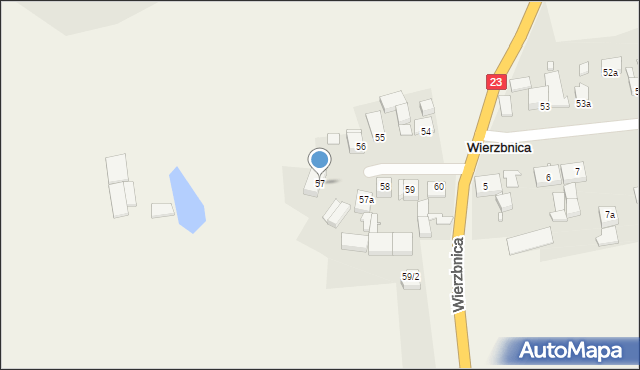 Wierzbnica, Wierzbnica, 57, mapa Wierzbnica