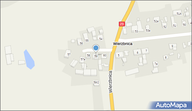 Wierzbnica, Wierzbnica, 59/1, mapa Wierzbnica