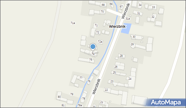 Wierzbnik, Wierzbnik, 74, mapa Wierzbnik
