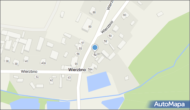 Wierzbno, Wierzbno, 54, mapa Wierzbno