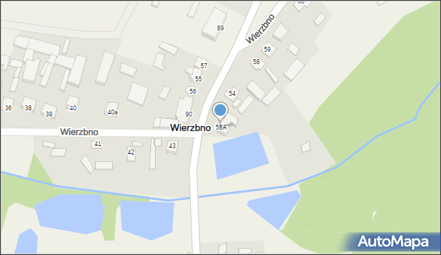 Wierzbno, Wierzbno, 58A, mapa Wierzbno