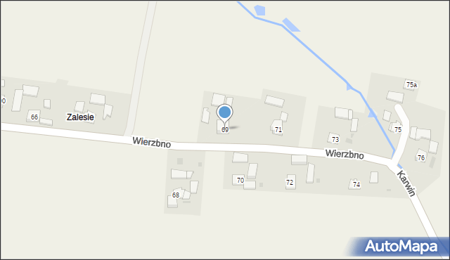 Wierzbno, Wierzbno, 69, mapa Wierzbno