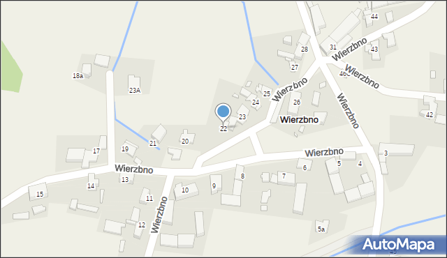 Wierzbno, Wierzbno, 22, mapa Wierzbno