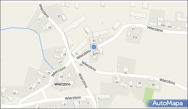 Wierzbno, Wierzbno, 43, mapa Wierzbno