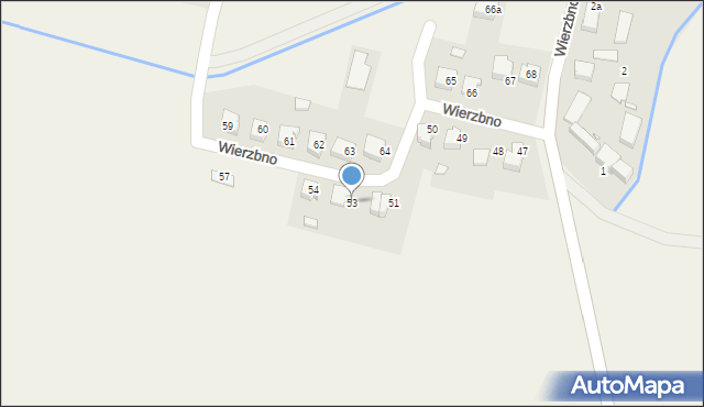 Wierzbno, Wierzbno, 53, mapa Wierzbno