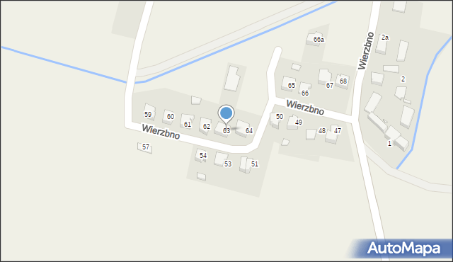 Wierzbno, Wierzbno, 63, mapa Wierzbno