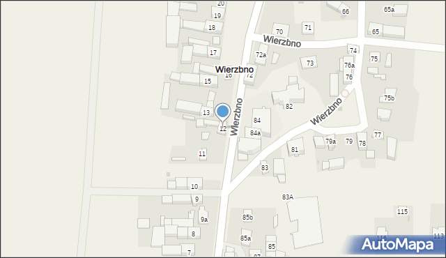 Wierzbno, Wierzbno, 12, mapa Wierzbno