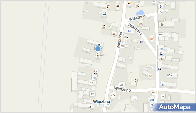 Wierzbno, Wierzbno, 21, mapa Wierzbno