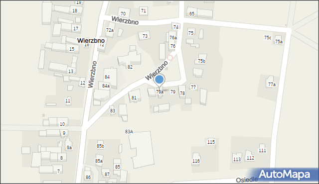 Wierzbno, Wierzbno, 79a, mapa Wierzbno