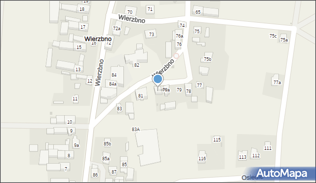 Wierzbno, Wierzbno, 80, mapa Wierzbno