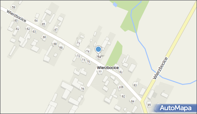 Wierzbocice, Wierzbocice, 76a, mapa Wierzbocice