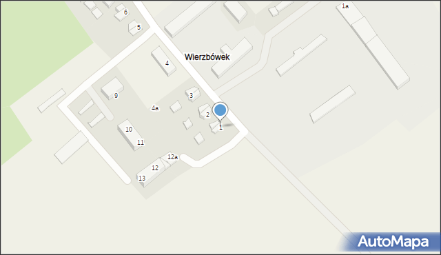 Wierzbówek, Wierzbówek, 1, mapa Wierzbówek