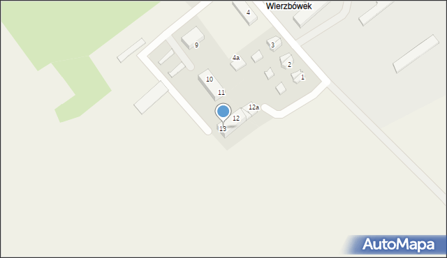 Wierzbówek, Wierzbówek, 13, mapa Wierzbówek