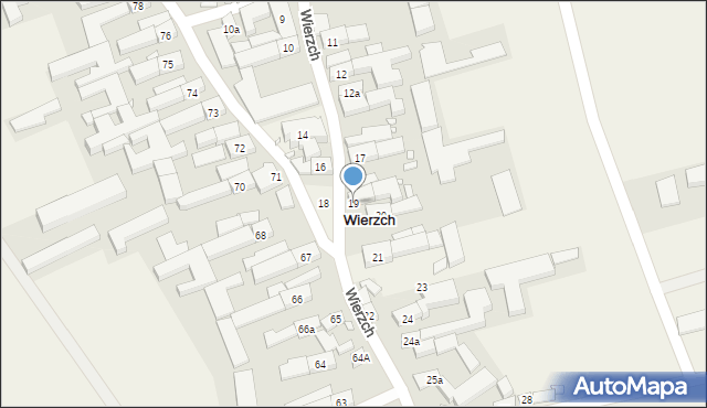 Wierzch, Wierzch, 19, mapa Wierzch