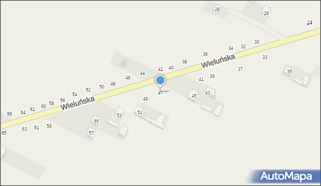 Wierzchlas, Wieluńska, 47, mapa Wierzchlas