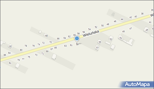 Wierzchlas, Wieluńska, 59, mapa Wierzchlas