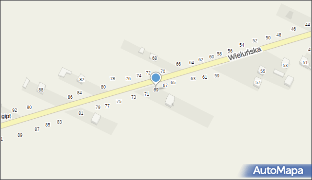 Wierzchlas, Wieluńska, 69, mapa Wierzchlas