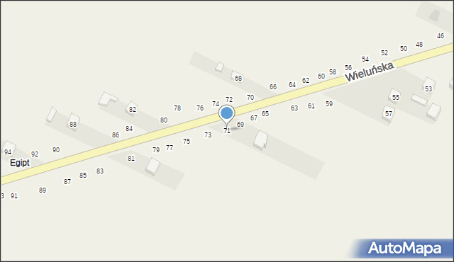 Wierzchlas, Wieluńska, 71, mapa Wierzchlas