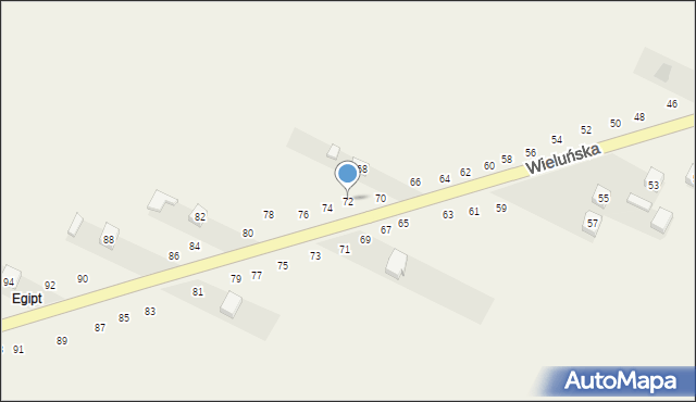 Wierzchlas, Wieluńska, 72, mapa Wierzchlas