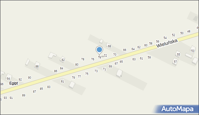 Wierzchlas, Wieluńska, 74, mapa Wierzchlas