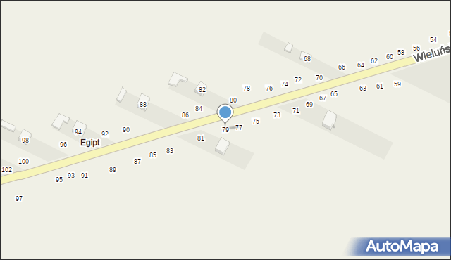 Wierzchlas, Wieluńska, 79, mapa Wierzchlas