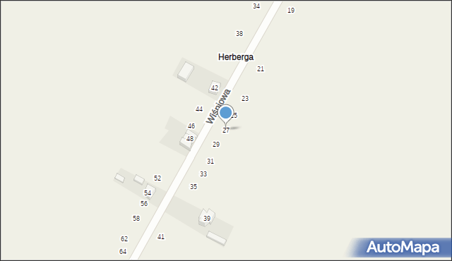 Wierzchlas, Wiśniowa, 27, mapa Wierzchlas