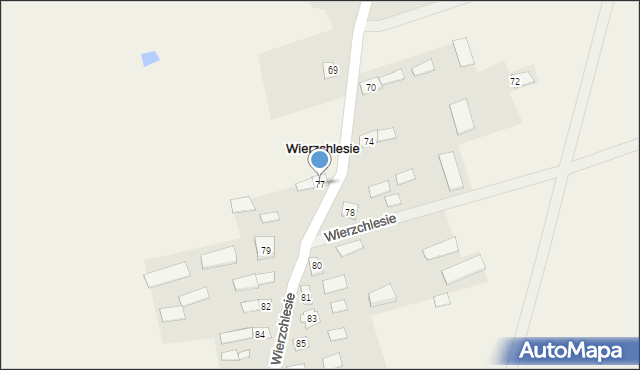 Wierzchlesie, Wierzchlesie, 77, mapa Wierzchlesie