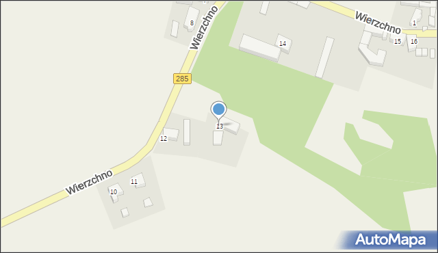 Wierzchno, Wierzchno, 13, mapa Wierzchno