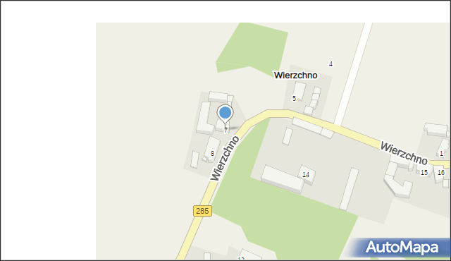 Wierzchno, Wierzchno, 7, mapa Wierzchno