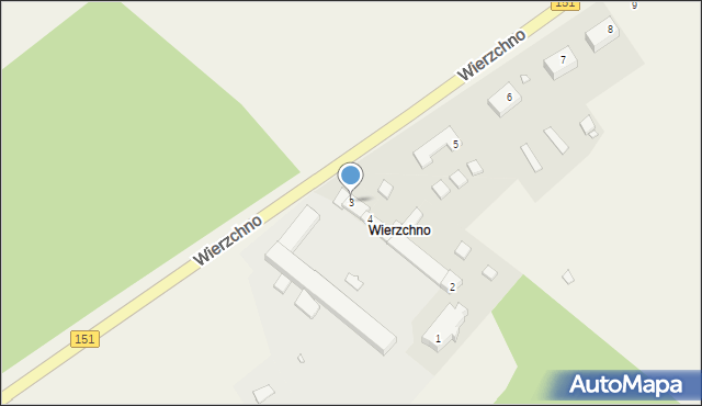 Wierzchno, Wierzchno, 3, mapa Wierzchno