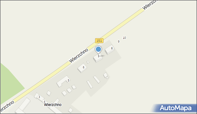 Wierzchno, Wierzchno, 7, mapa Wierzchno