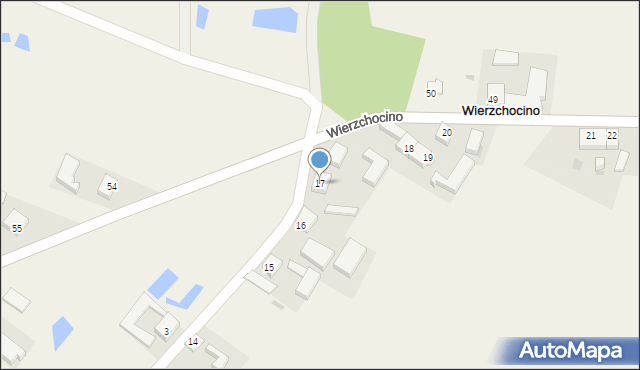 Wierzchocino, Wierzchocino, 17, mapa Wierzchocino