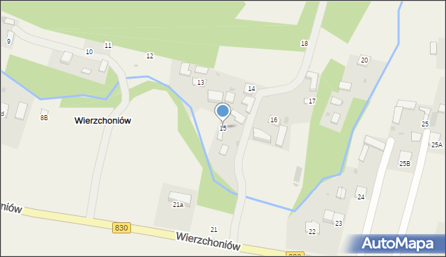 Wierzchoniów, Wierzchoniów, 15, mapa Wierzchoniów