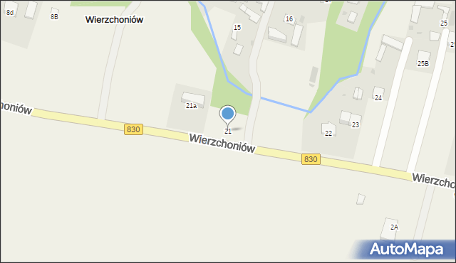 Wierzchoniów, Wierzchoniów, 21, mapa Wierzchoniów