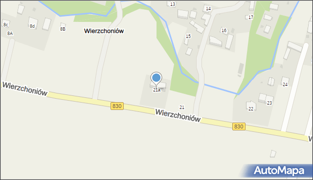 Wierzchoniów, Wierzchoniów, 21a, mapa Wierzchoniów