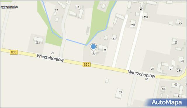 Wierzchoniów, Wierzchoniów, 22, mapa Wierzchoniów