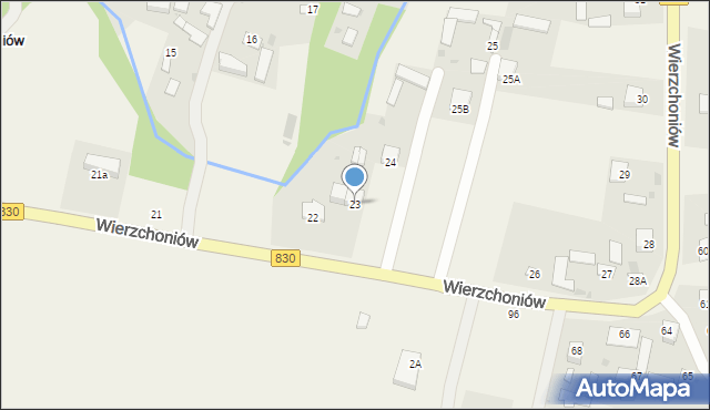 Wierzchoniów, Wierzchoniów, 23, mapa Wierzchoniów