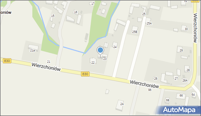 Wierzchoniów, Wierzchoniów, 23A, mapa Wierzchoniów