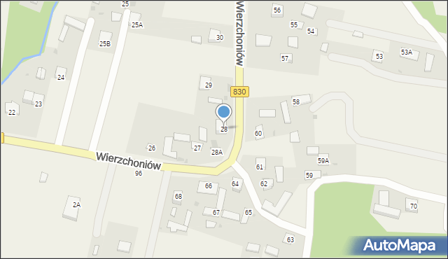 Wierzchoniów, Wierzchoniów, 28, mapa Wierzchoniów