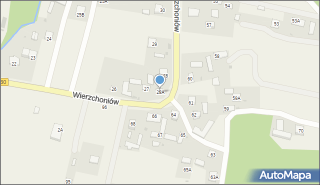 Wierzchoniów, Wierzchoniów, 28A, mapa Wierzchoniów