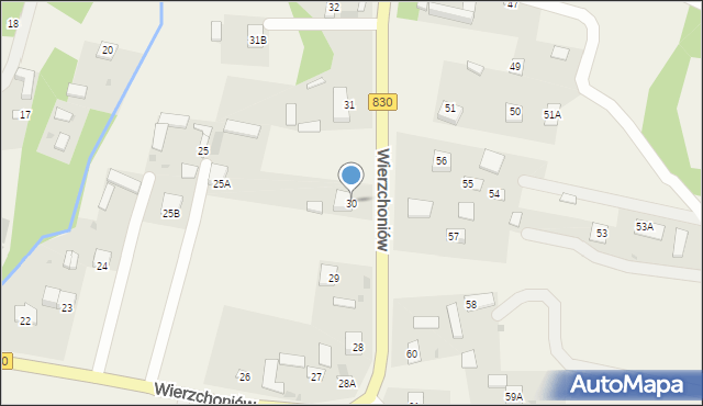 Wierzchoniów, Wierzchoniów, 30, mapa Wierzchoniów