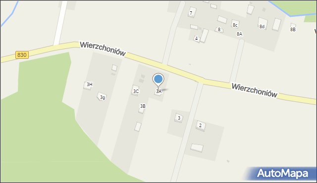 Wierzchoniów, Wierzchoniów, 3A, mapa Wierzchoniów