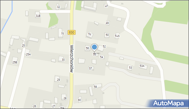 Wierzchoniów, Wierzchoniów, 55, mapa Wierzchoniów
