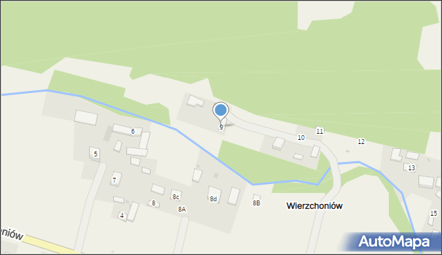 Wierzchoniów, Wierzchoniów, 9, mapa Wierzchoniów