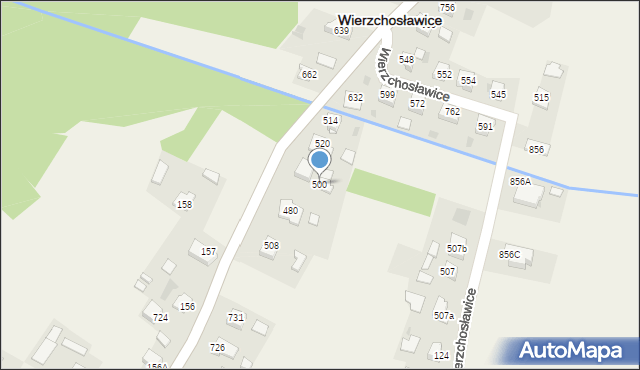 Wierzchosławice, Wierzchosławice, 500, mapa Wierzchosławice