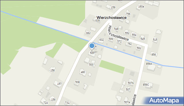 Wierzchosławice, Wierzchosławice, 520, mapa Wierzchosławice